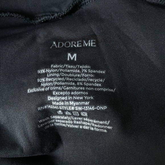 New! Adore Me Melony Contour One Piece Swimsuit Eyelet Jet Black 47350 - Picture 6 of 15